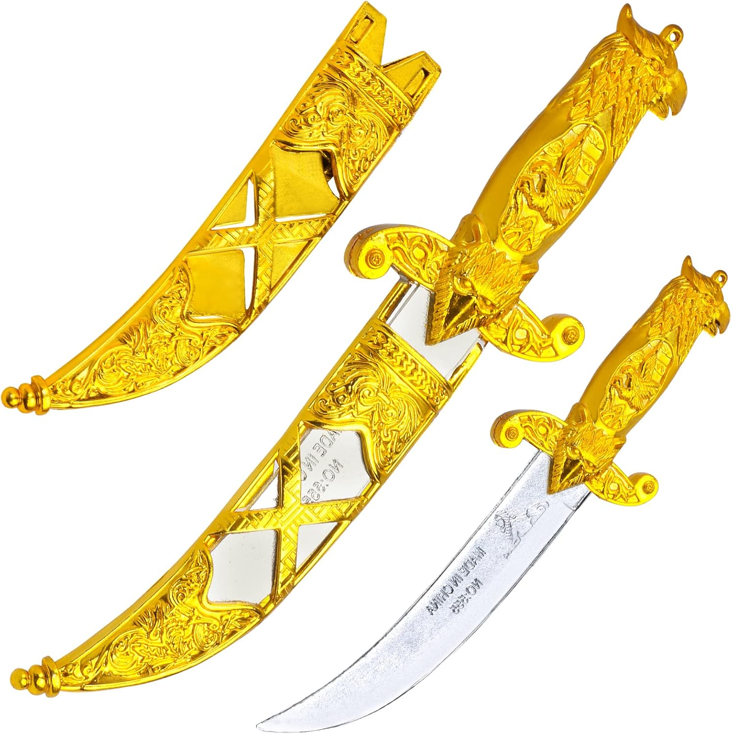 Pirate Wig with Dreadlocks Pirate Costume Accessories Set Headcloth Waist Sash Skull Necklace Eye Patch Plastic Dagger for Halloween Pirate Themed Dress up Party image number 5