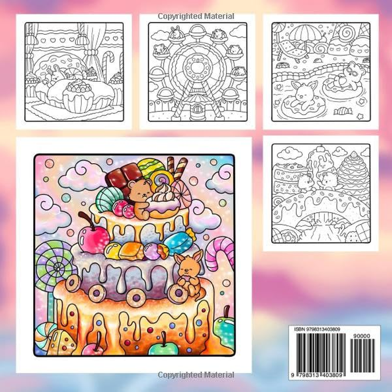 Hygge Delights - Super Cute and Fun Adult Coloring Book: Featuring Adorable Animal Characters Engaging in Relaxation, Mindfulness and Stress Relief in ... Full of Cozy Food, Treats, Fruit and Candy image number 1