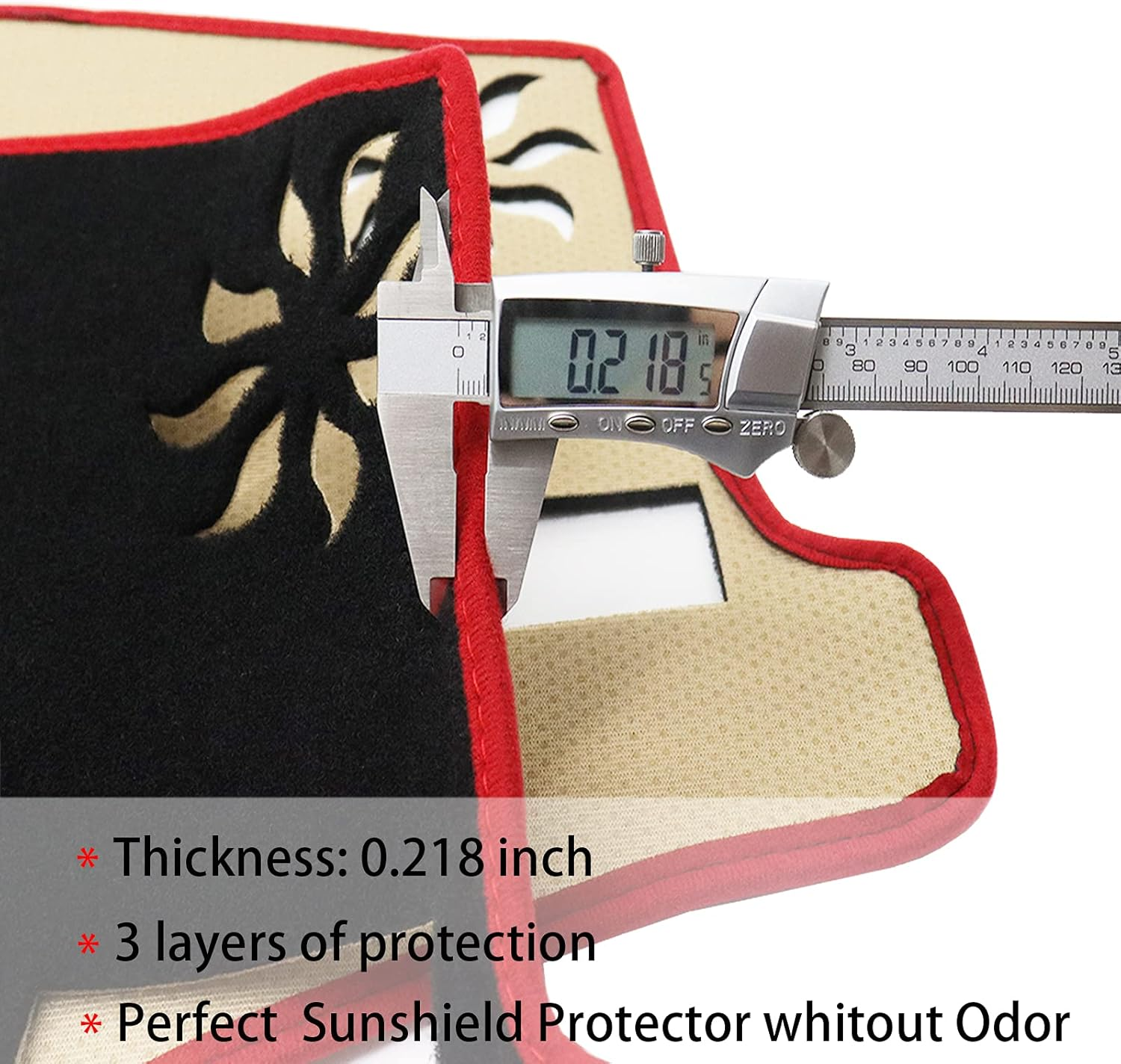 SENSHINE for Toyota RAV4 Accessories 2019 2020 2021 2022 2023 2024 2025 Dashboard Cover Center Console Cover Dash Mat Carpet Protector Sunshield Cover Custom Fit, Red Trim image number 5