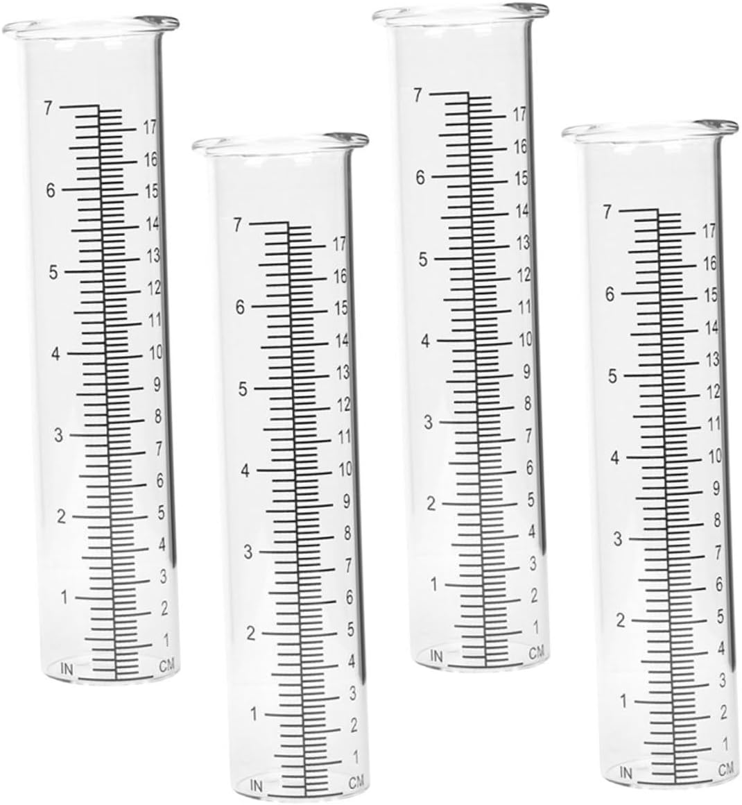 4Pcs Transparent Rain Gauge Tubes Clear Outdoor Rain Measuring Tool for Garden Lawn Portable and Rainfall with Read Scale for Accurate Water Measurement image number 2