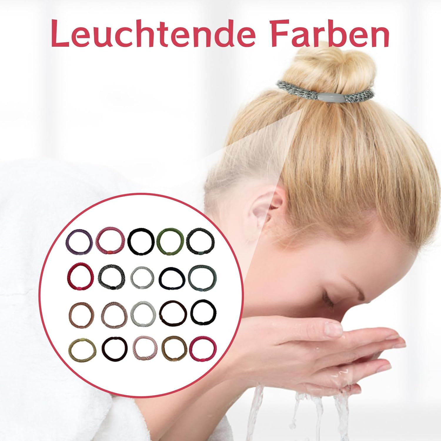 Pack of 20 Women'S Hair Bobbles, Elastic for Thick and Curly Hair, Multicoloured Hair Bands for Daily Styling, Women'S Accessories, Travel and Outdoor Activities image number 2