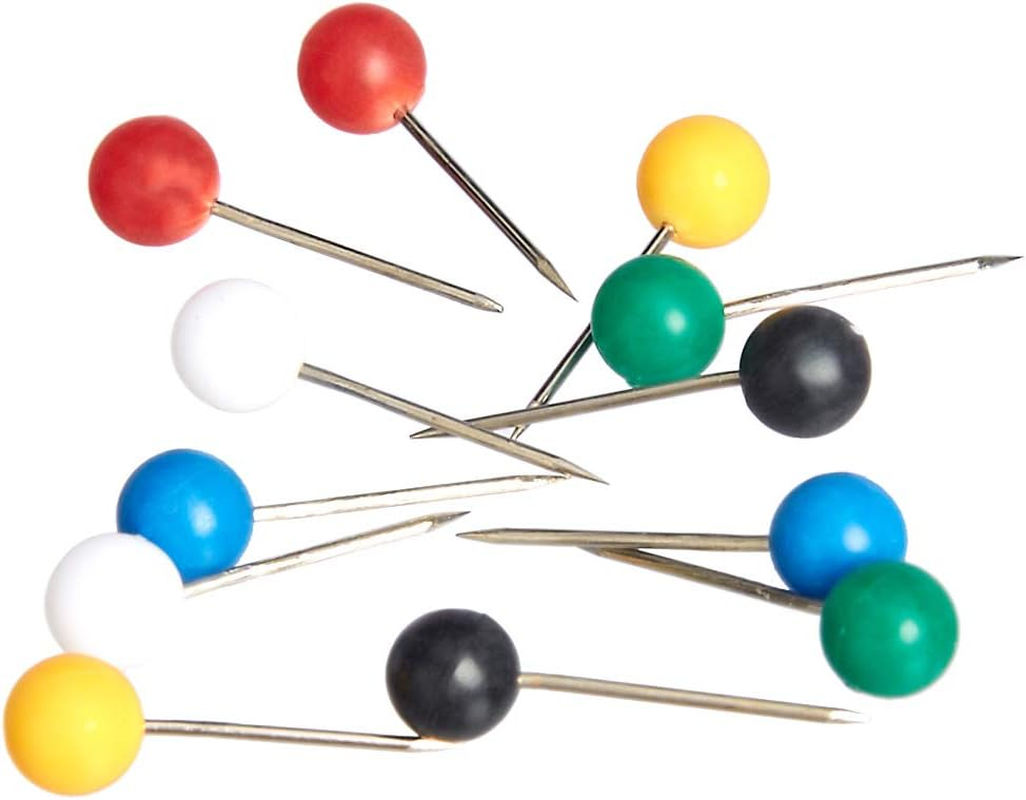 Amazon Basics 3 Millimetres Push Pins Map Tacks 10 Colors (Each Color 60 PCS) - 600-Pack