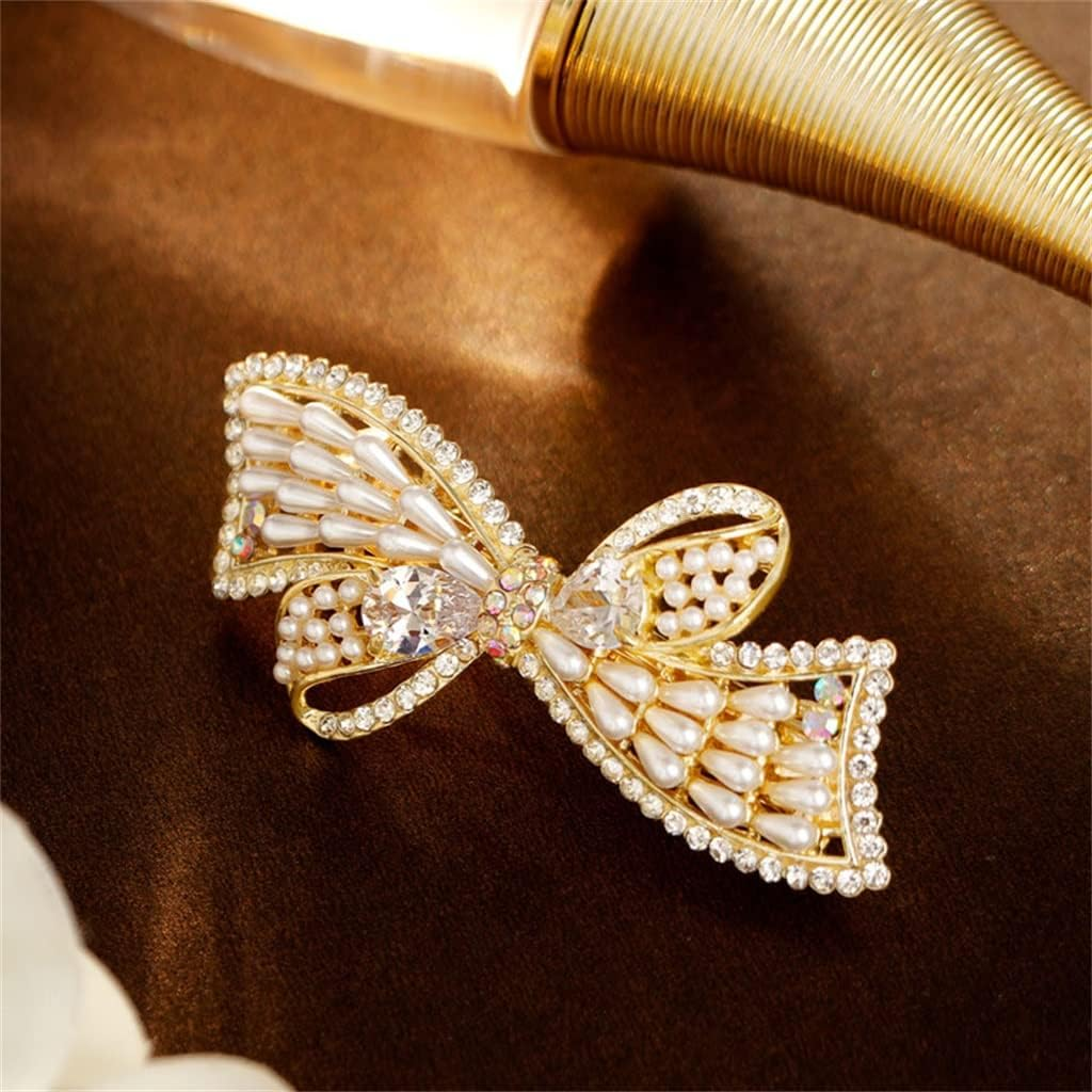 Crystal Hair Accessories,Clips Hairpins,Clip Plate,Hairpin Hair Accessories Head Trim Clip Spring Clip Handmade Non-Slip Orange Town Girl (Color : A, Size : 6.6 * 3.4Cm) image number 3