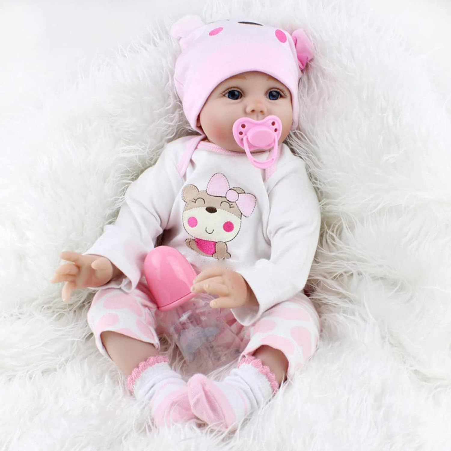 ZIYIUI 22 Inch 55 Cm Reborn Dolls Baby Girls Lifelike Soft Silicone Vinyl Reborn Babies That Look Real Newborn Reborn Doll Toddler Girl Toy Birthday Xmas Gift image number 2