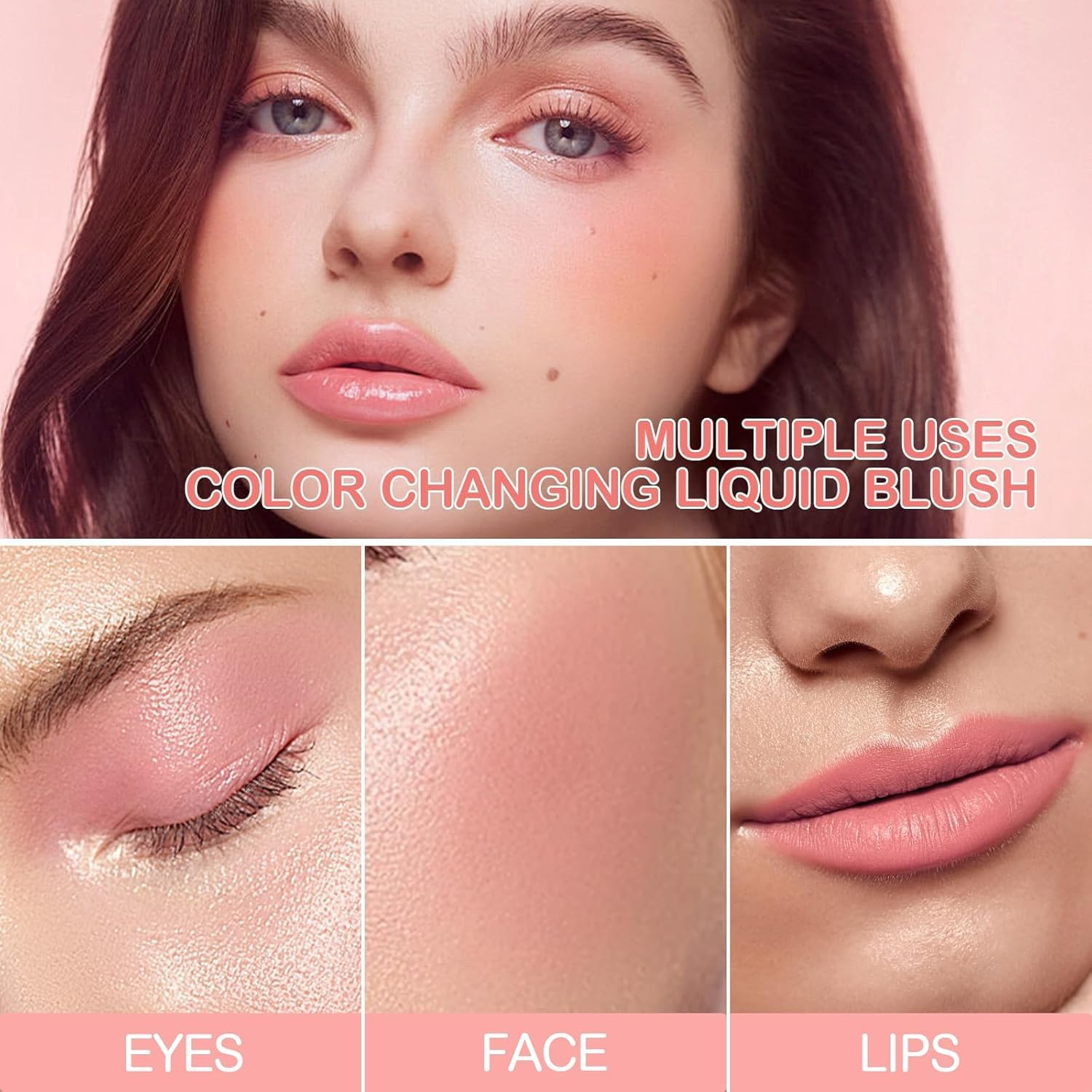 Blush Colour Changing, Skin Temperature Liquid Blusher, All Day Flawless Color Blush, Long Lasting Waterproof for Face Makeup