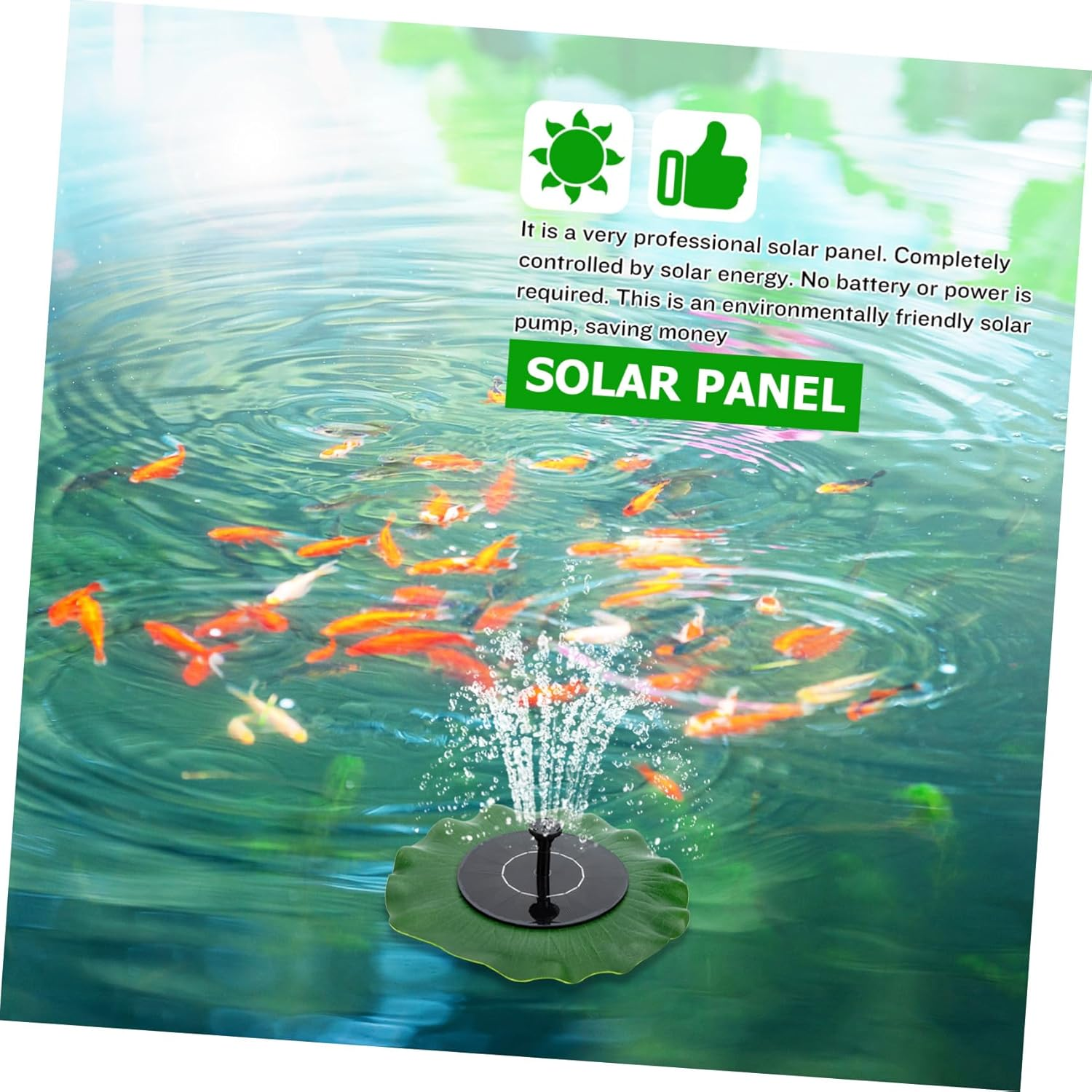 NUOBESTY Solar Fountain Solar Powered Water Pump Outdoor Fountain Patio Fish Tank image number 2