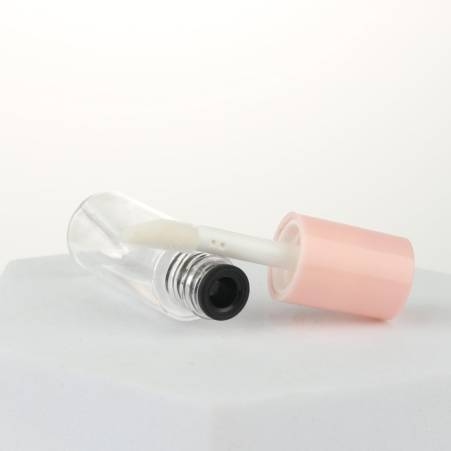 COSIDEA 10Pcs 3Ml Empty Lip Gloss Tubes with Wand 0.1OZ round Mini Pink Lipgloss Tube Container for DIY Cosmetics Packing image number 4