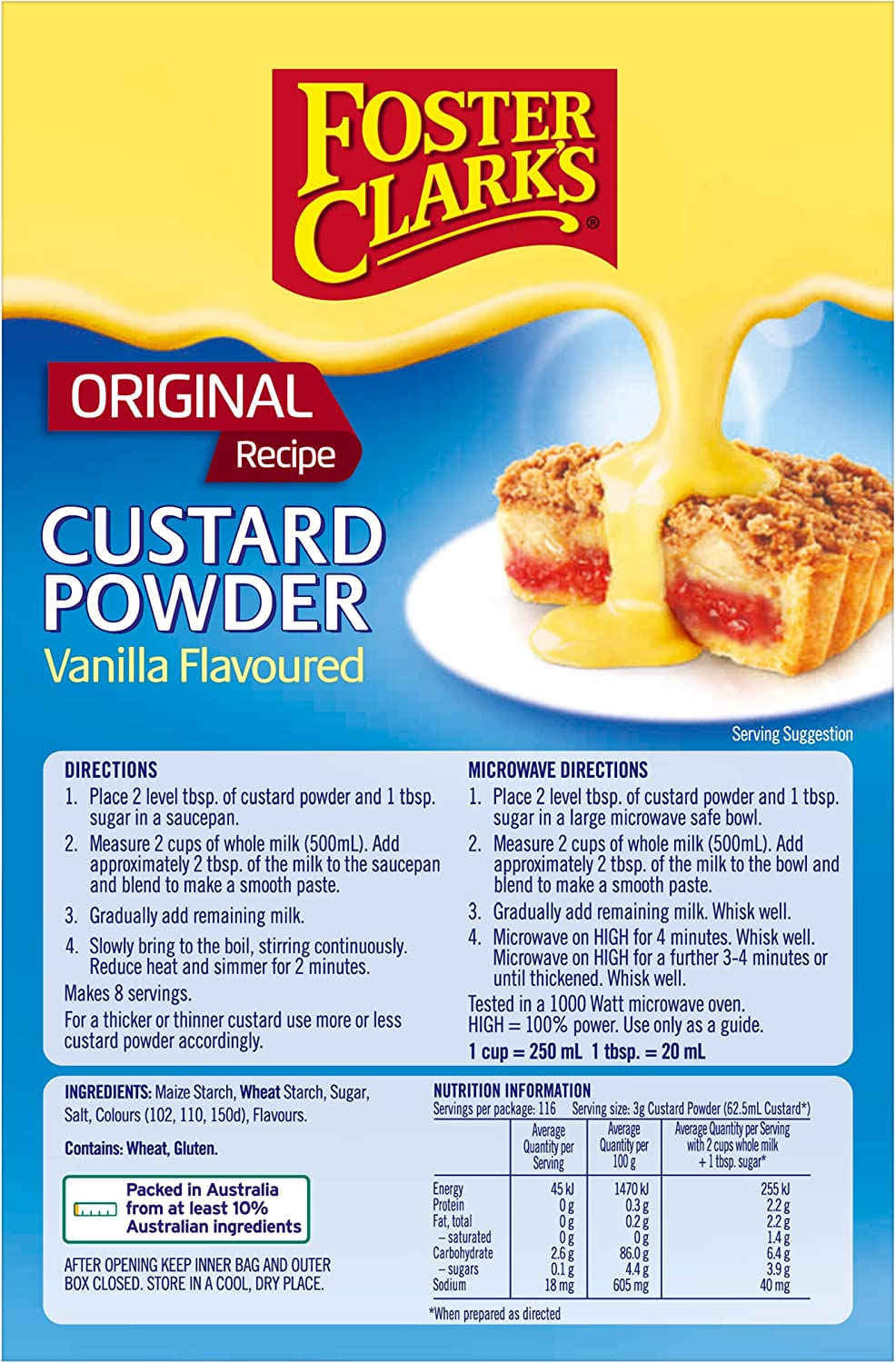 Foster Clark'S Custard Powder Flavoured Pudding Instant Custard Powder Dessert 350G
