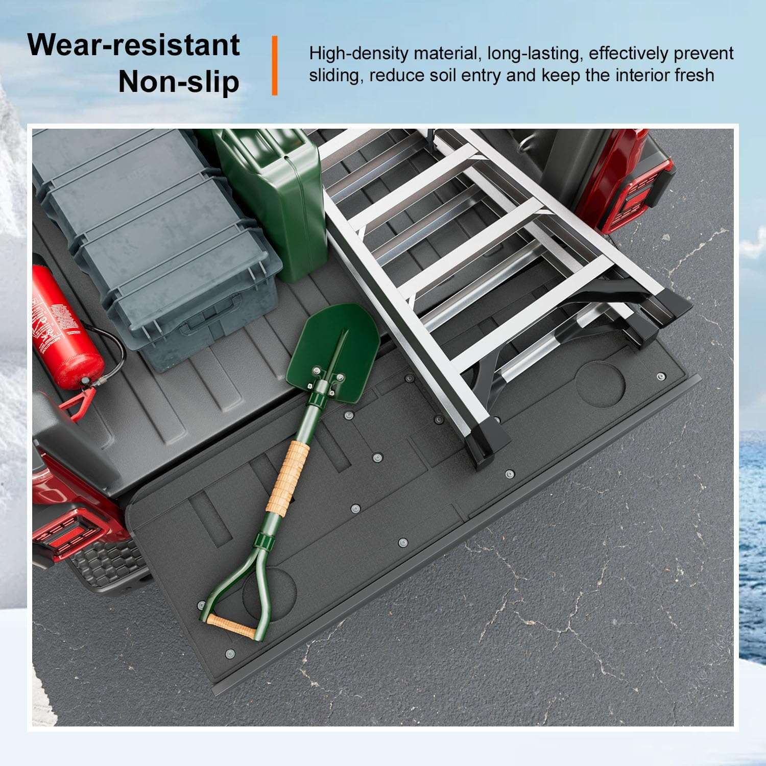 Powoq Tailgate Mat Compatible with 2020-2024 Jeep Gladiator JT Tailgate Cover Tailgate Liner TPE Replacement for 2020-2024 Jeep Gladiator Accessories (Tailgate Mat) image number 3