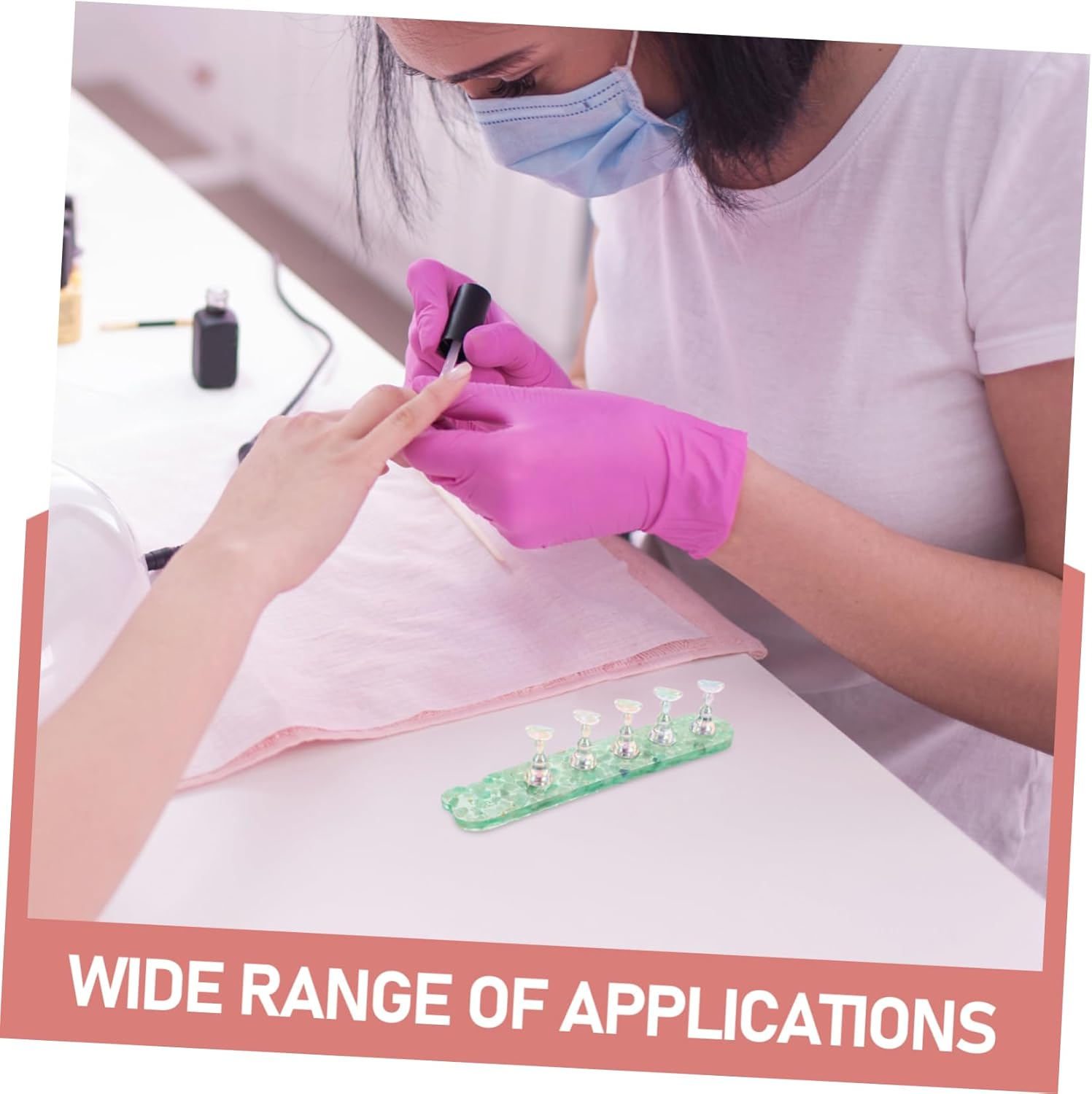 HEATSHAKING Durable Nail Art Practice Stand for Home Salon Use Press Nails Holder with Wear Resistant Build Educational Fingernail Training Tool for DIY Manicure Beginners and Professionals image number 1