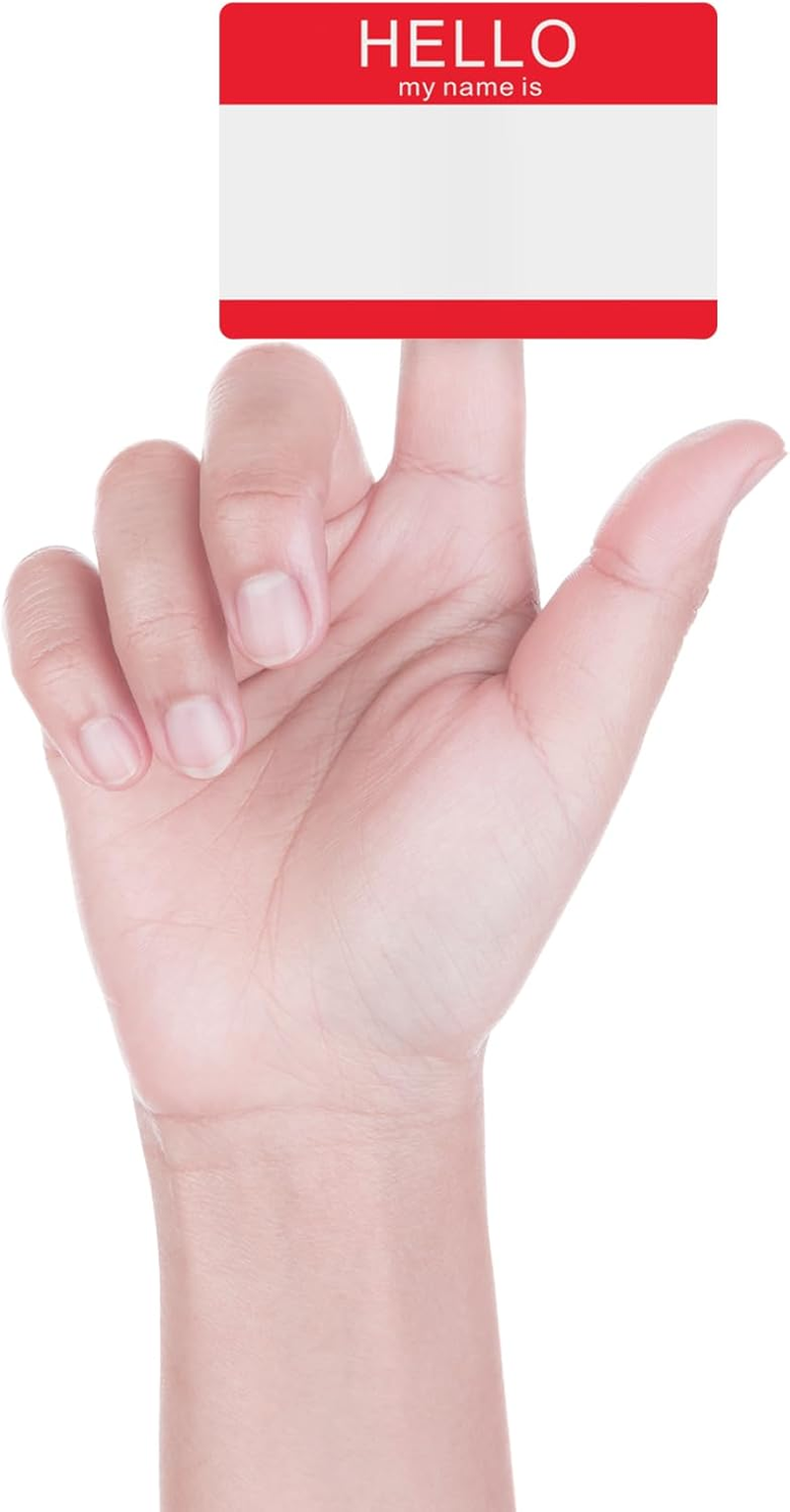 Hybsk Hello My Name Is Red Name Tag Identification Stickers 3-1/2&rdquo; X 2-3/8&rdquo; Total 200 Labels per Roll Name Stickers (Red) - Blue image number 6