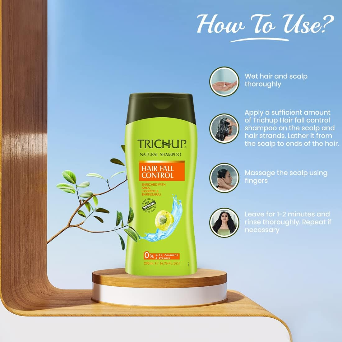 Trichup Hair Fall Control Oil & Shampoo image number 3