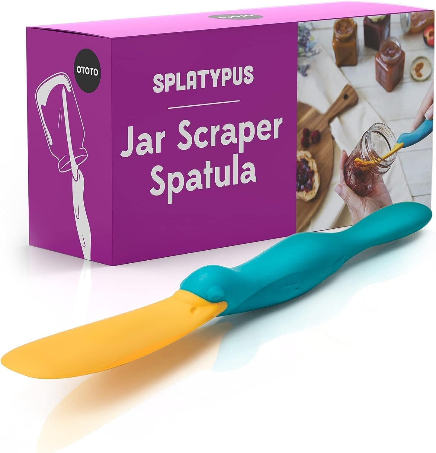 OTOTO Splatypus Jar Spatula for Scooping and Scraping - Unique Fun Cooking Kitchen Gadgets for Foodies - Bpa-Free & 100% Food Safe - Crepe Spreader image number 3