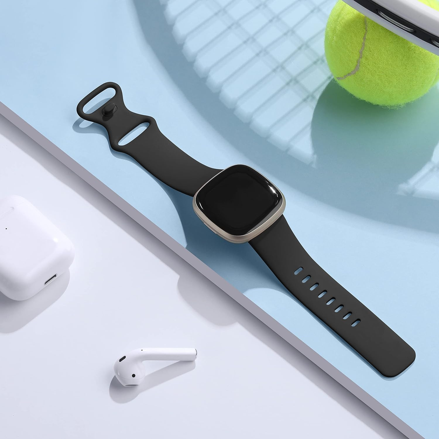 Ouwegaga Compatible with Fitbit Sense/Fitbit Versa 3/Fitbit Sense 2/Fitbit Versa 4 Bands for Women Men, Soft TPU Sport Replacement Waterproof Wristbands for Sense/Sense 2/Versa 3/Versa 4 Smartwatch image number 5