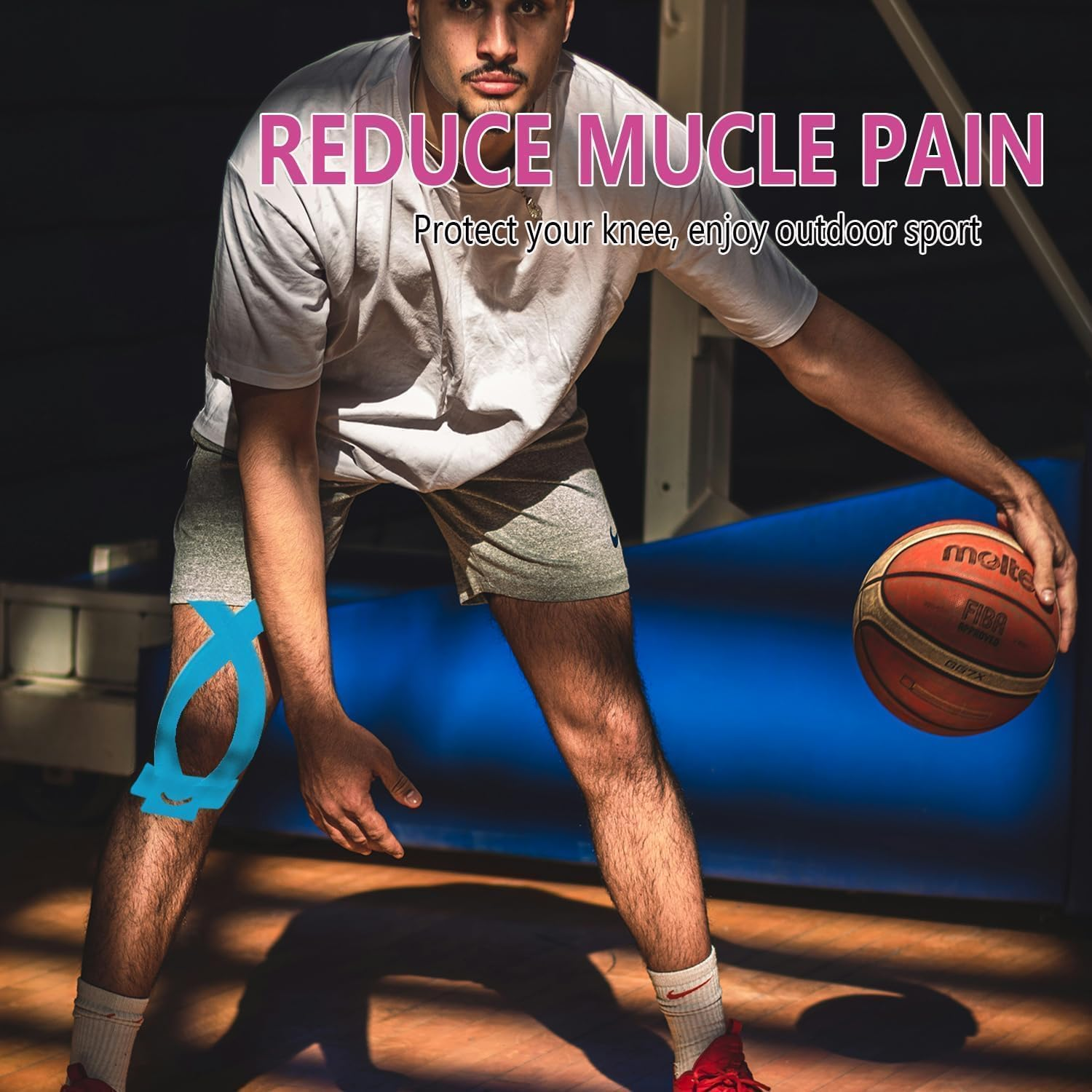 Pre-Cut Kinesiology Knee Tape, 8Pcs Breathable Precut Muscle Tape, Precut Kinesiology Sports Tape for Elbow Support