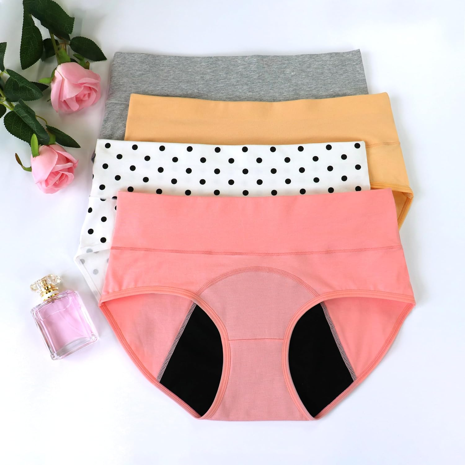 Nalwort Womens Menstrual Period Panties Cotton Leak Proof Underwear Postpartum Protective Briefs image number 3