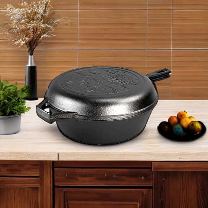 Lodge 3.2 Quart Cast Iron Cabin Combo Cooker, Black image number 5