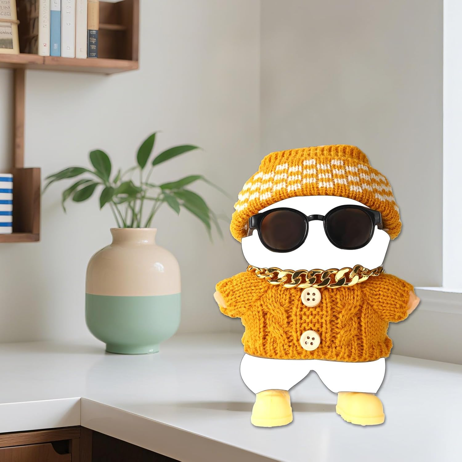 Doll Outfit Set, Stylish Sunglasse & Gold Necklace & Cute Yellow Shoes Clothing Accessories for Dolls (No Doll) image number 1