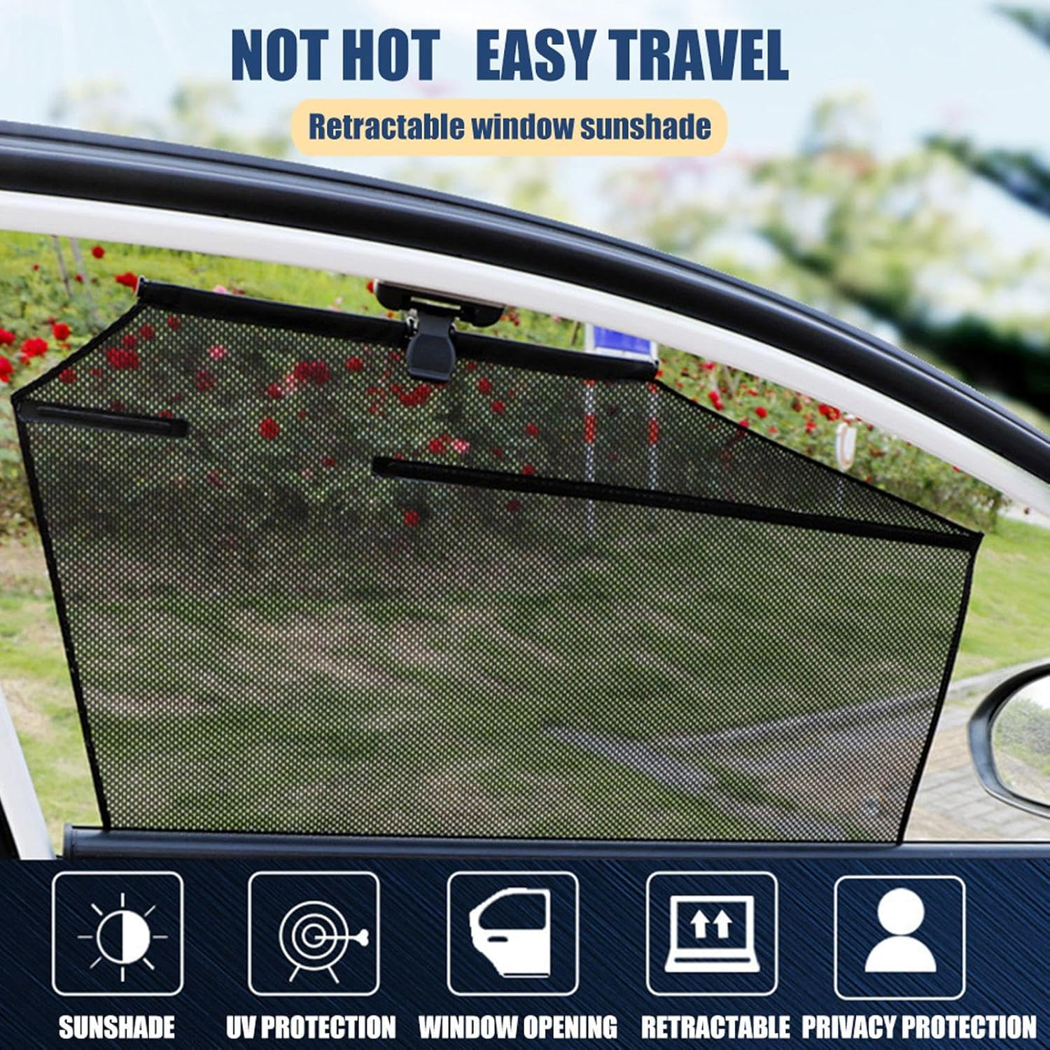 Wesleyyy Car Side Window Sun Shade | Automatic Lifting Privacy Covers - UV Protection Cover for Automotive Truck Napping Sleeping Daily Commuting Road Trip Travel image number 5