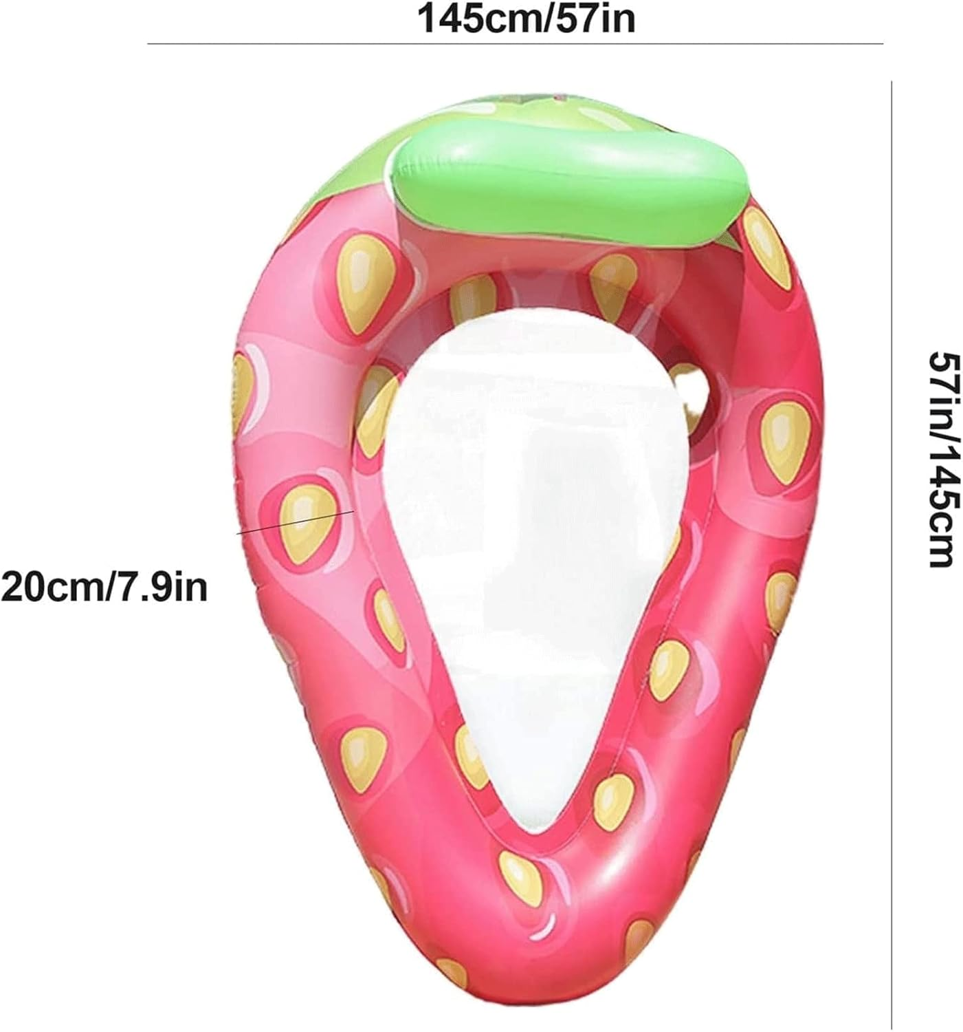 Strawberry Shape Swimming Ring, PVC Inflatable Mesh Hammock Floating Row, Inflatable Reclining Chai for Swimming Pool/Beach image number 1