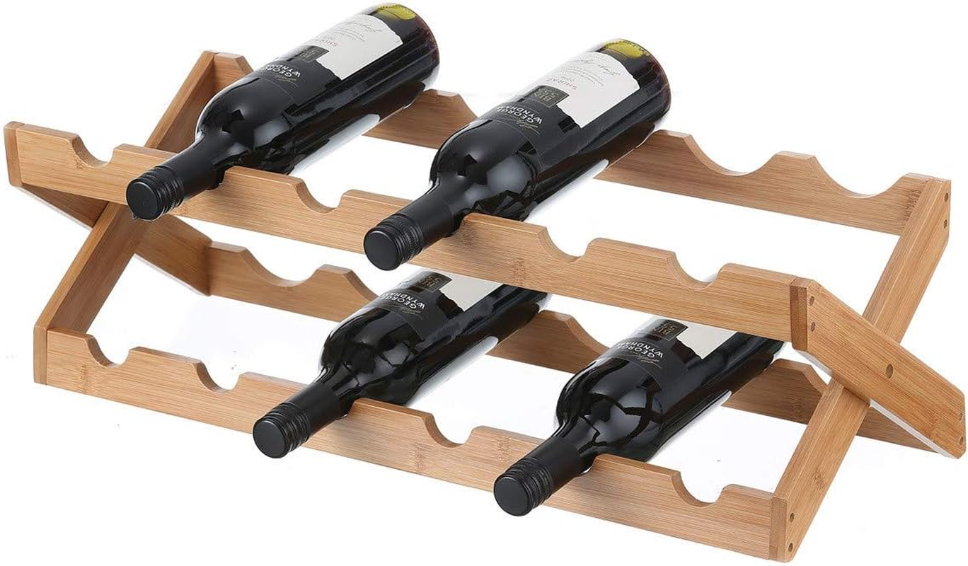 Bamboo 12 Bottle Wine Rack Folding