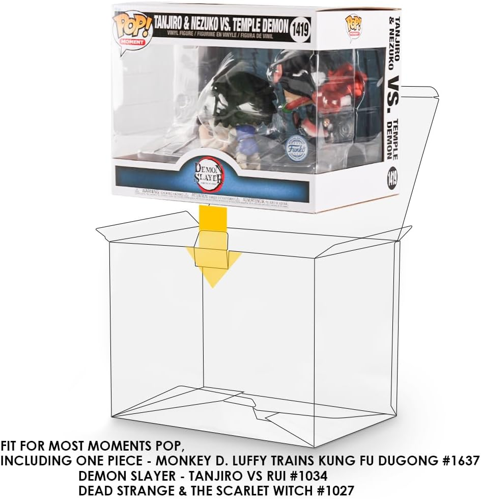 Baskiss 2 Pack Protector Covers for Funko Pop Moments, Ultra Thick 0.5Mm Protector, Clear Pop Case, Acid Free, Crystal Clear Heavy Duty Display Box with Locking Tab (2) image number 4