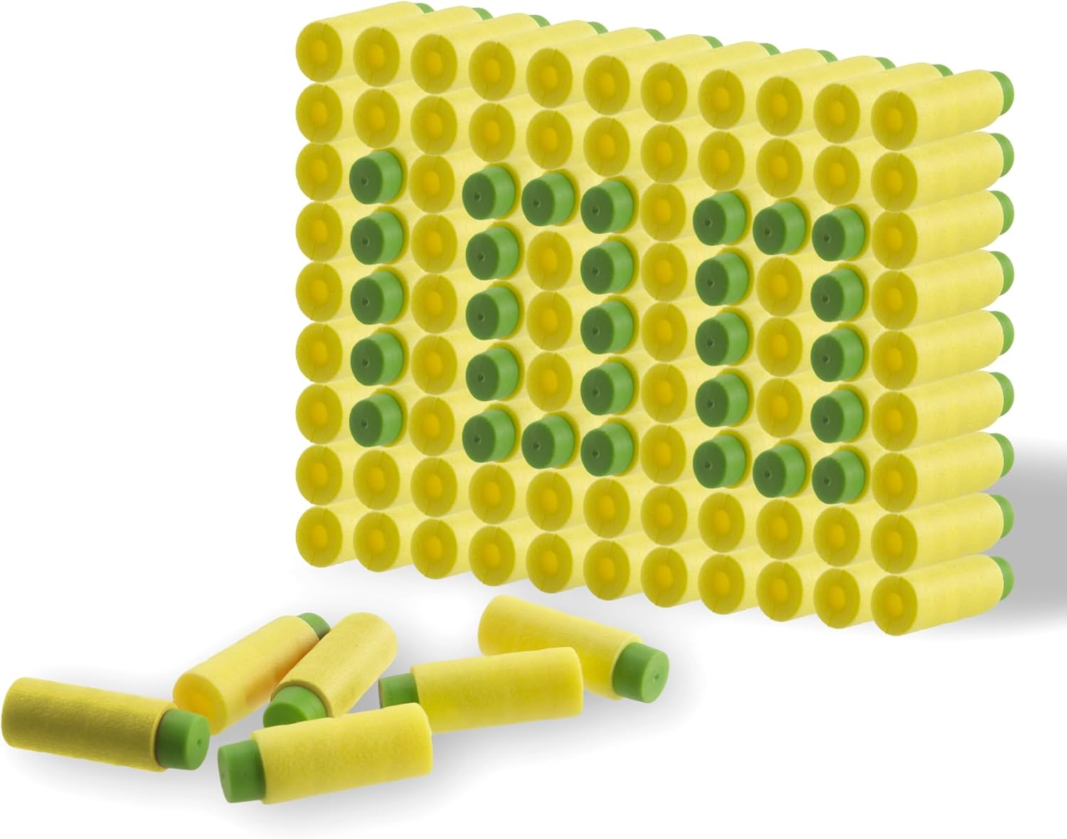 EKIND Foam Soft Darts, 50 Rounds of Highly Accurate Half-Length Soft Darts, Compatible for NERF Pro Stryfe X and Dart Zone Pro Short (Yellow)