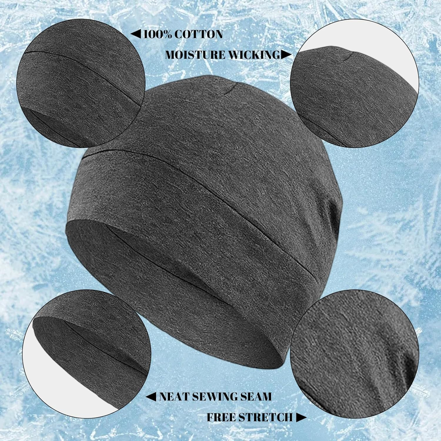 Cycling Hat, Cycling Hat under Helmet, Pack of 3 Summer Hat, Men and Women, Lightweight Thin Cotton Bicycle Cap, Hat under Bicycle Helmet for Cycling, Running, Mountaineering, Motorcycling, Unisex image number 5