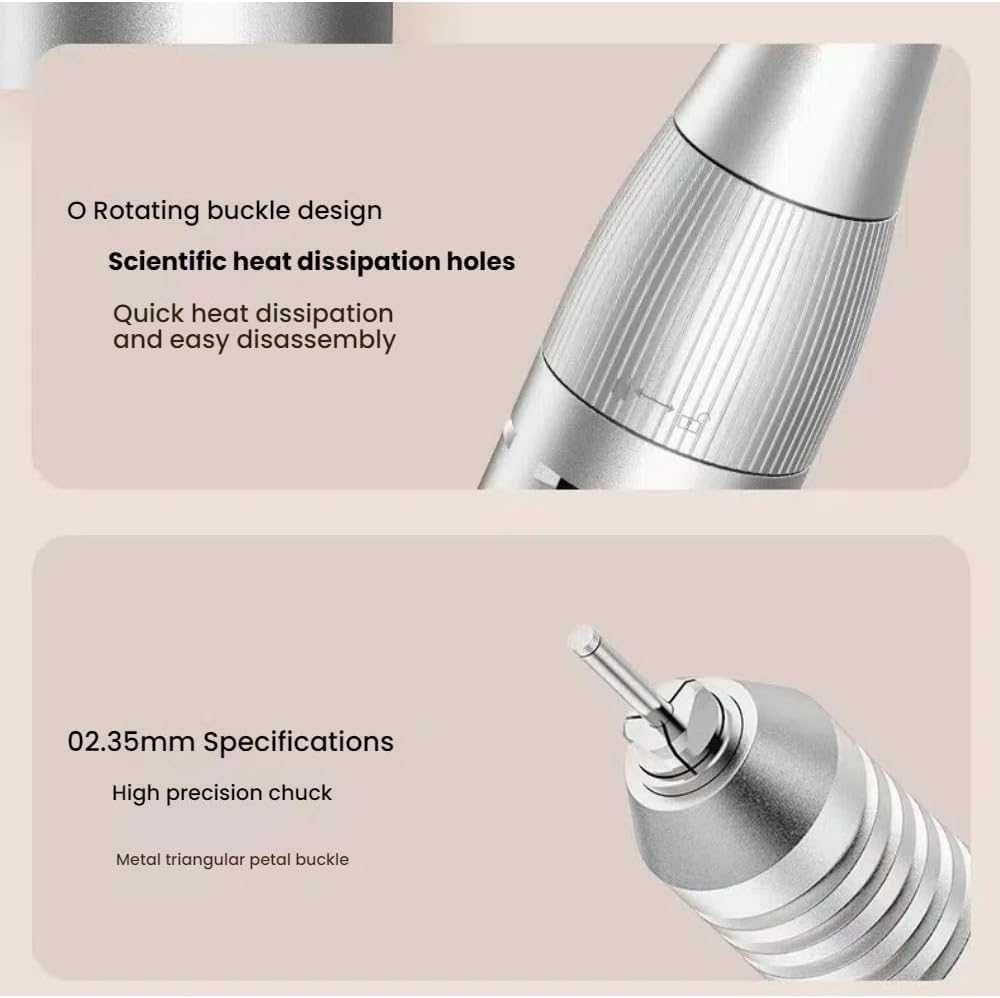 Nail Drill-Professional Cordless Electric Nail Drill Machine - 40,000 RPM, Rechargeable, LCD Display, 6 Metal Bits, Lightweight for Gel/Acrylic Nails, Manicure & Pedicure image number 4