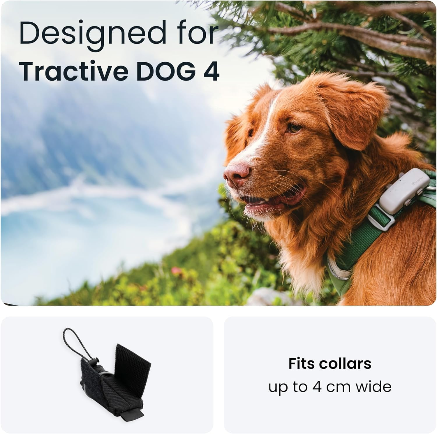 Tractive Dog Tracker Pouch. Securely Attach Your Dog GPS to Your Dog'S Collar (W/Velcro Straps)