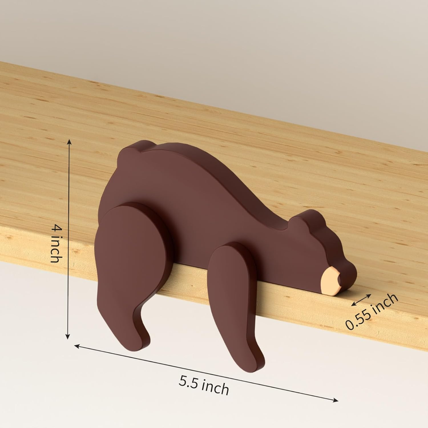 Woodland Nursery Decor - Wooden Animal for Baby Boy Nursery Decor, Forest Decoration for Room, Shelf, Bedroom (Bear) image number 1