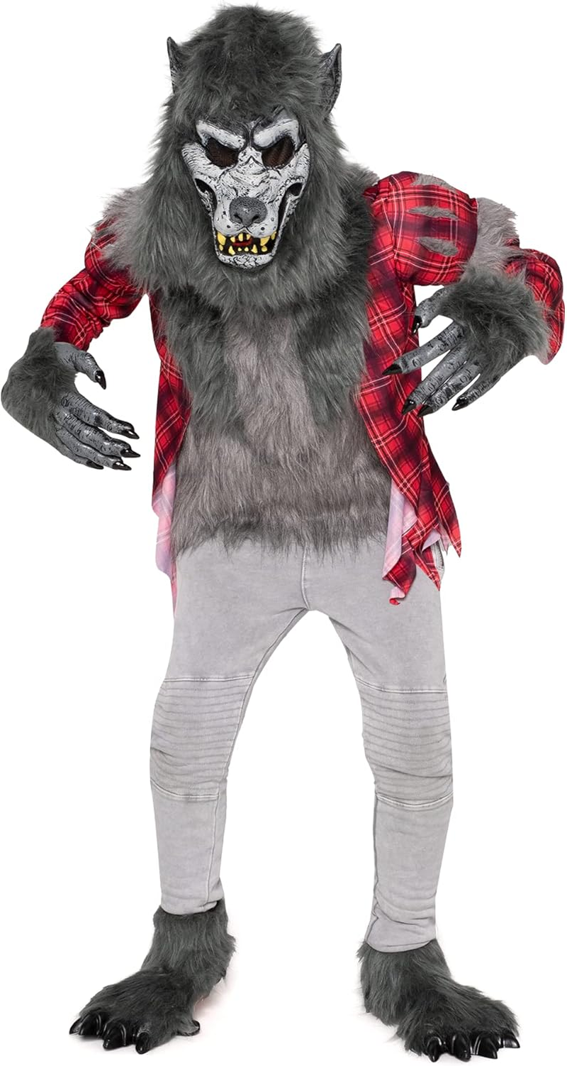 Spooktacular Creations Boy Howling Werewolf Costume with Mask, Halloween Costume for Kids, Wolf Outfit Kids