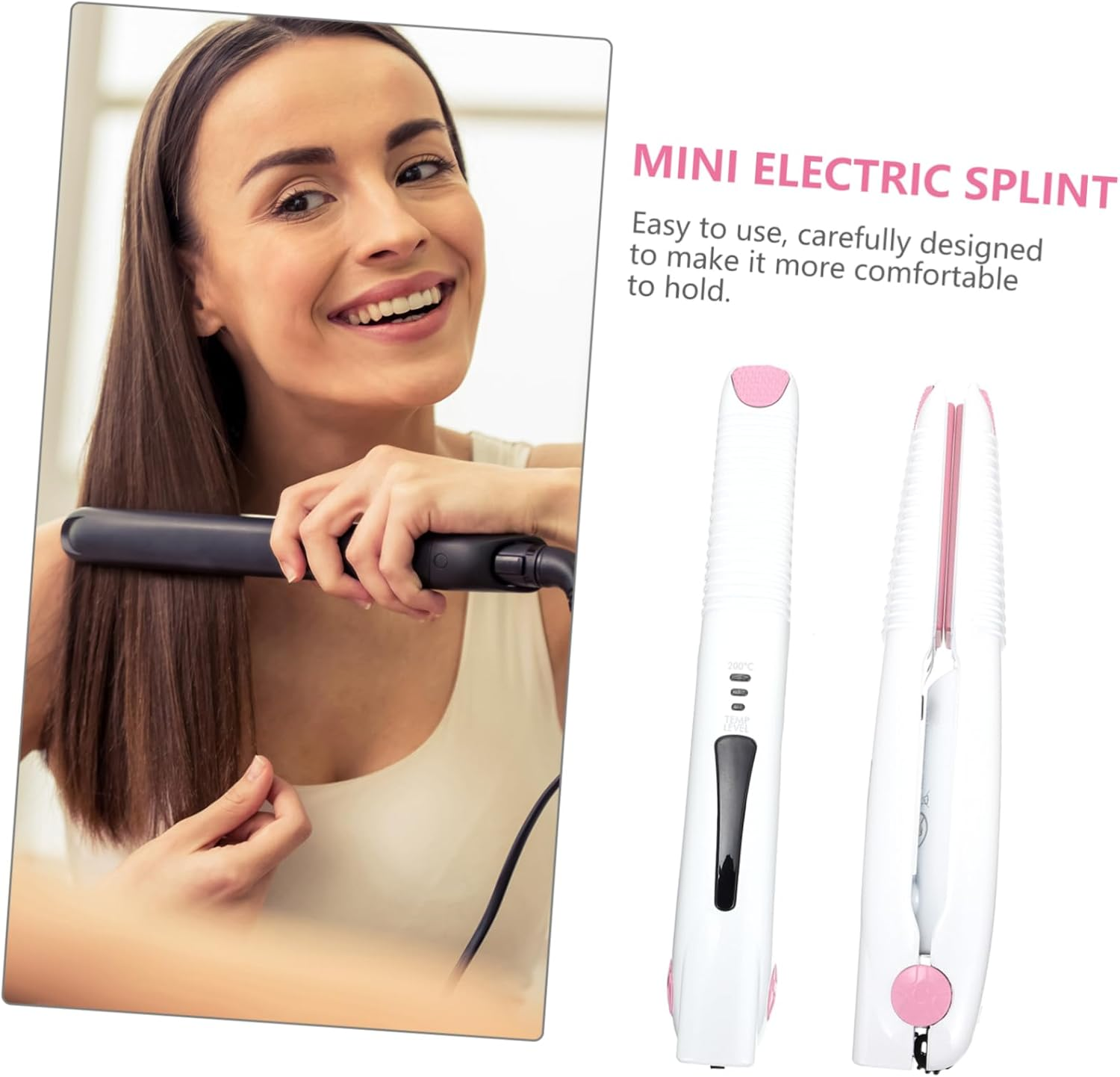 BAZEITFLOW Travel Cordless Hair Curler Straightener USB Rechargeable Mini Styling Tool for Women Men Lightweight Portable for Effortless Styling Anywhere image number 5