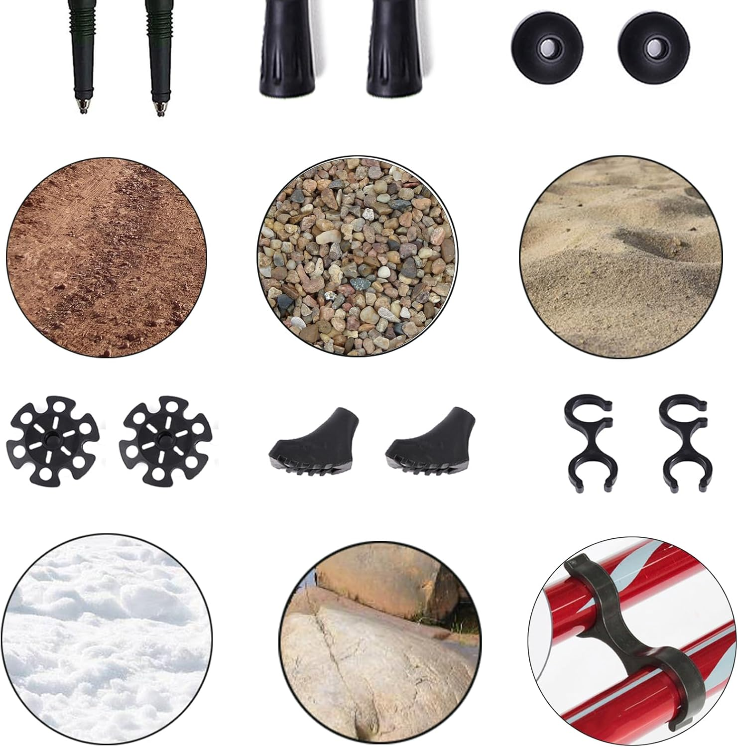 Threeh Walking Sticks Lightweight Trekking Poles T Anti-Slip Handle Design Adjustable Walking Cane for Travel Hiking Climbing Senior Men Women - Blue image number 7