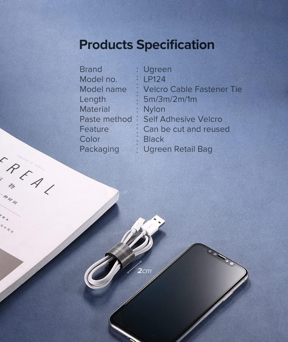 UGREEN 40354 Cable Organizer 2M (Black) image number 5