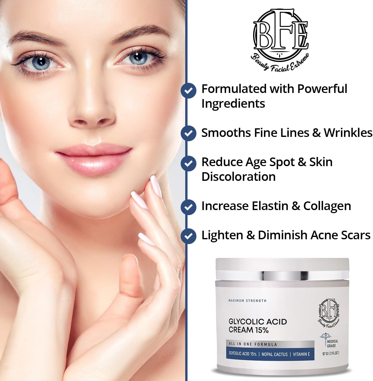 Glycolic Acid 15% Anti-Wrinkle Cream- Extra Strength Alpha Hydroxy Acid Enhanced with Green Tea Extract. Improves Complexion & Smooths Out Fine Lines & Wrinkles.