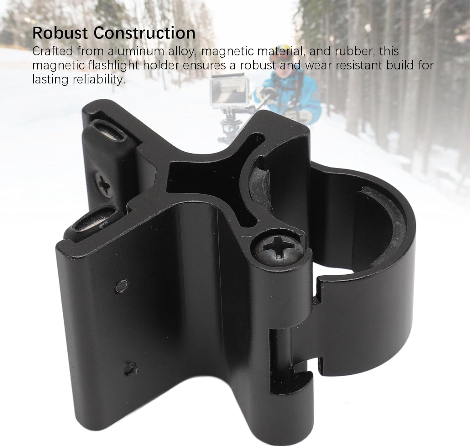 Magnetic Flashlight Mount Holder, Quick Detachable Magnetic Mount with Strong Magnetic Grip, Handlebar Flashlight Holder Suitable for 30Mm Diameter Flashlight image number 1