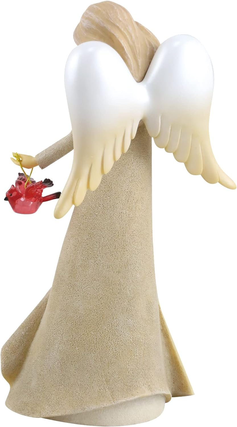 Enesco Foundations Expressions Always near Cardinal Rememberance Angel Figurine, 7.5 Inch, Multicolor image number 1