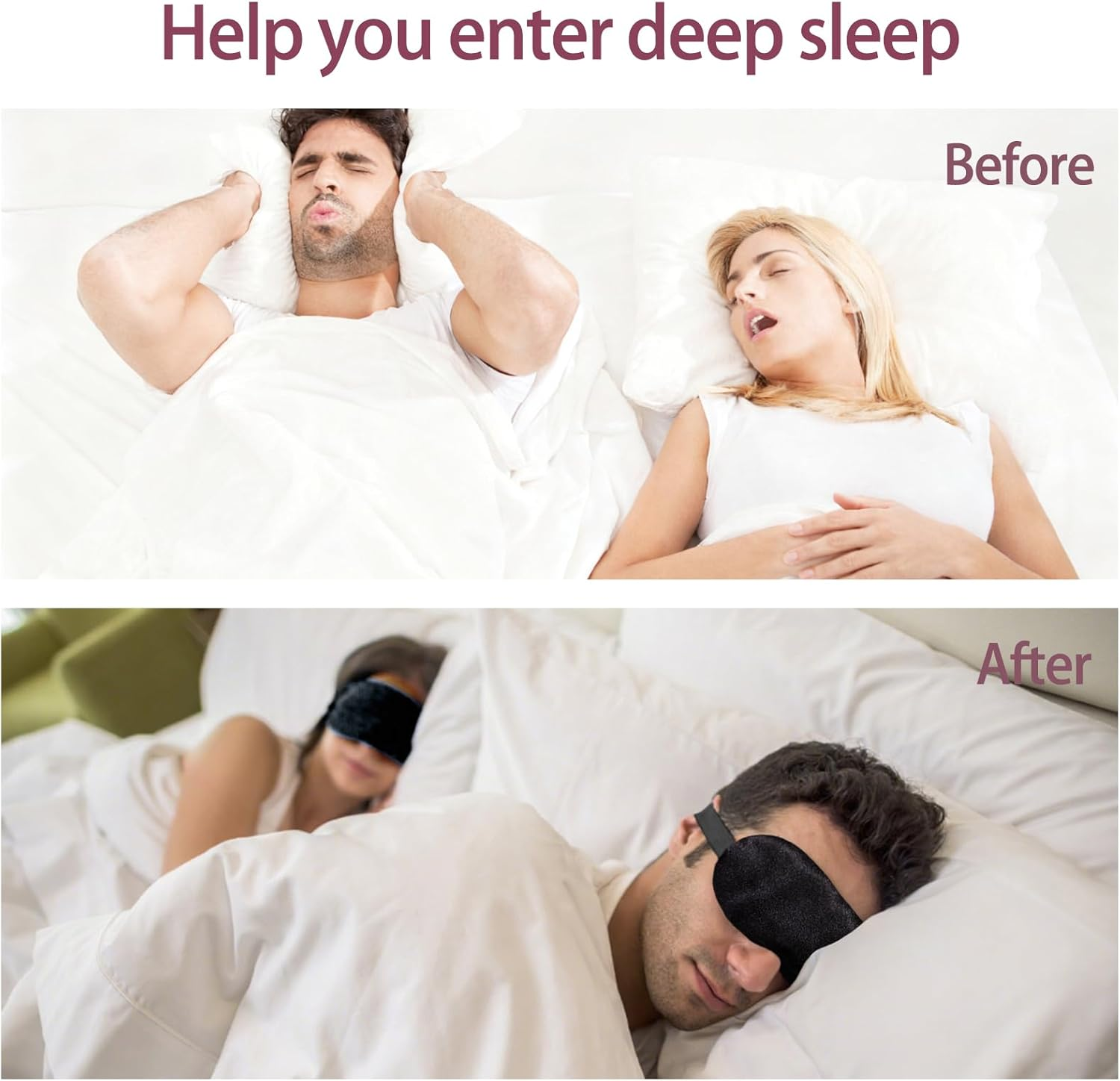 3 Pcs Silk Sleep Mask, Silk Eye Cover with Adjustable Strap Full Blackout Sleeping Mask Ultra Soft Breathable Design, Eye Masks for Travel Plane Nap Meditation Yoga Shift Work Night Rest image number 5