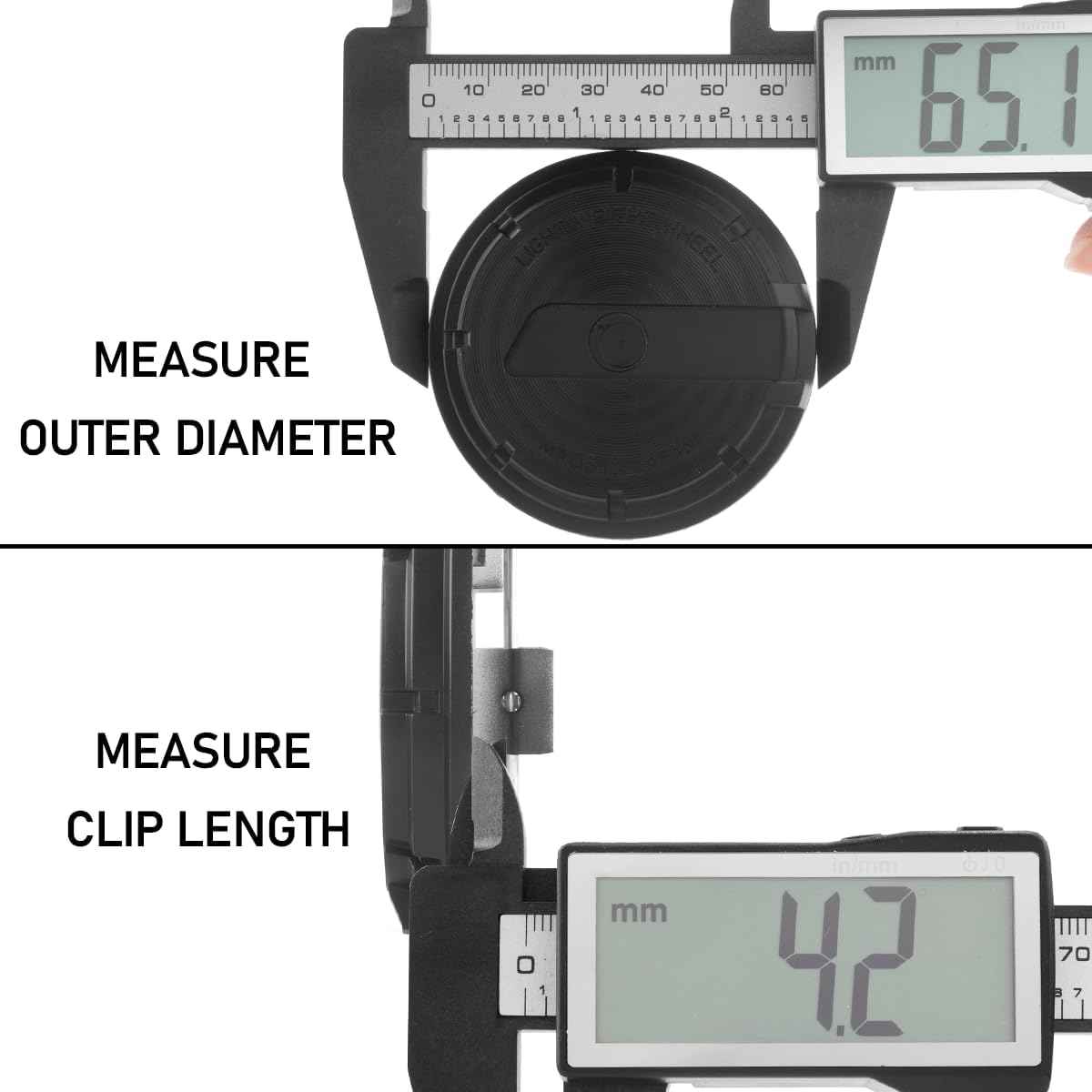 Rtrhinotuning 4 PCS 65Mm Wheel Center Caps Compatible with 57CR and 57DR Gram Lights Wheel Rim, OD: 2.56"(65 Mm) ID: 2.24"(57 Mm) Black image number 2