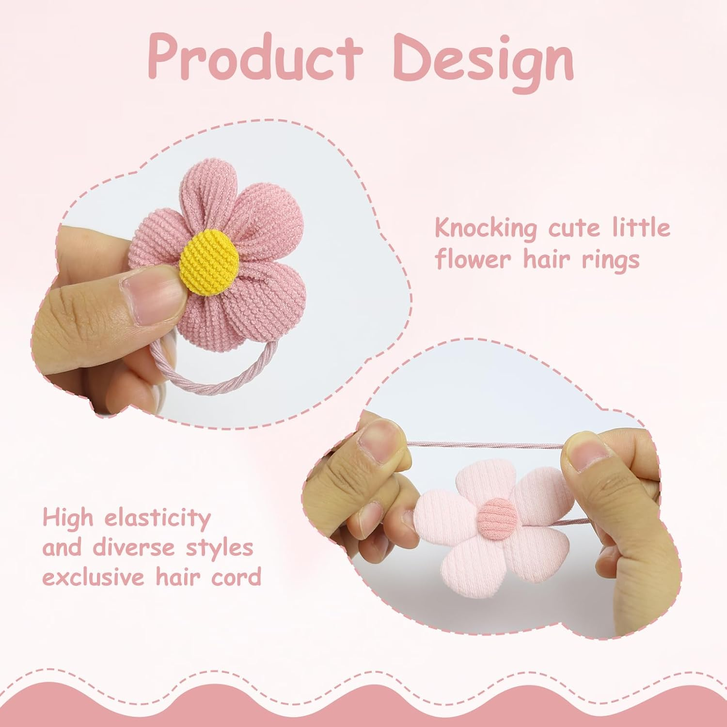 Hair Scrunchies Pink Bow, Pack of 10 Flower Small Hair Bows Hair Bows Girls Cute Bows Flowers Braid Scrunchie Bow Hair Scrunchie Women'S Styling Hair Accessories Girls image number 4