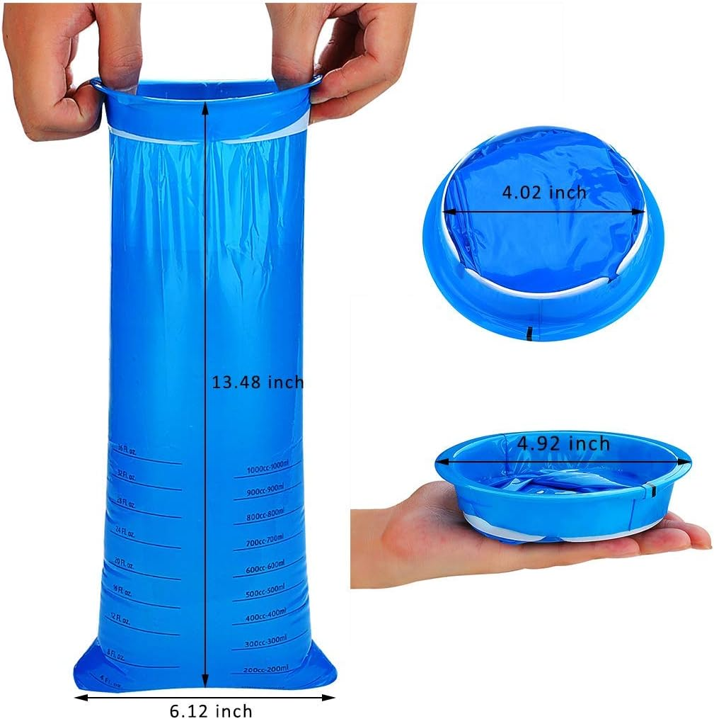 Angooni 50 Pcs Emesis Bags Disposable, Portable Vomit Bags, 1000Ml High Density Barf Bag, Leak Resistant Perfect for Air Sickness, Kids, Pregnant Women, Taxis Drivers, Car Motion Sickness image number 3