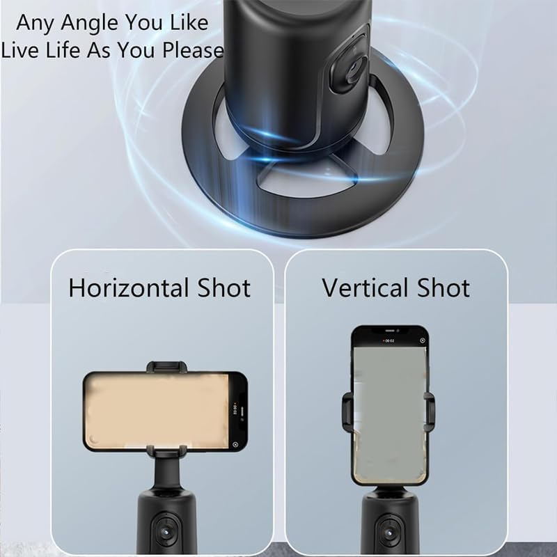 Ai-Powered Fully Automatic Tracking Phone Gimbal, Phone Gimbal Stabilizer, Smart 360&deg; Auto Face Tracking Gimbals, No App, No Setup, Anti-Shake Rechargeable for Vlogging, Selfies (#A) image number 6