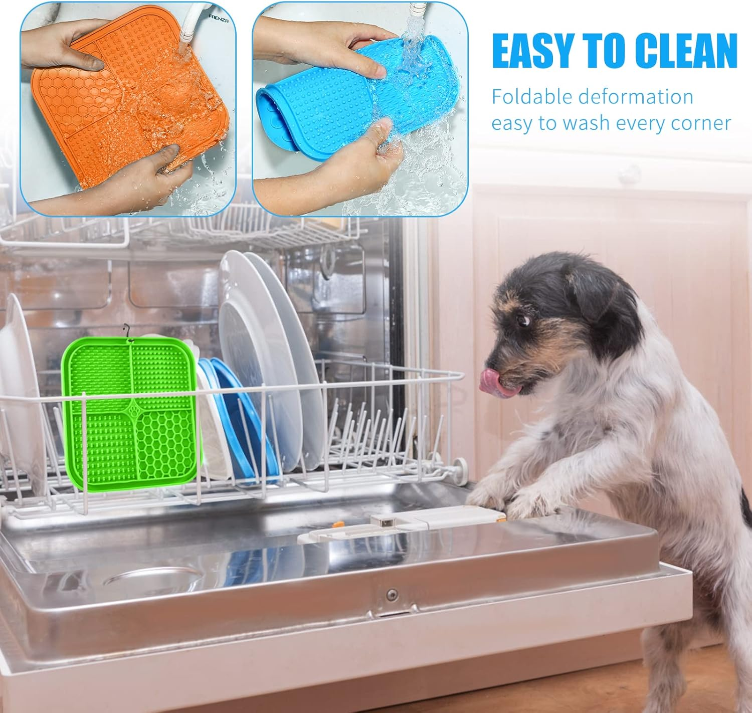 Lick Mat for Dogs, Premium Lick Pad with Suction Cups for Dog Anxiety Relief, Slow Feeder Dog Bowls, Bathing, Grooming and Training image number 2