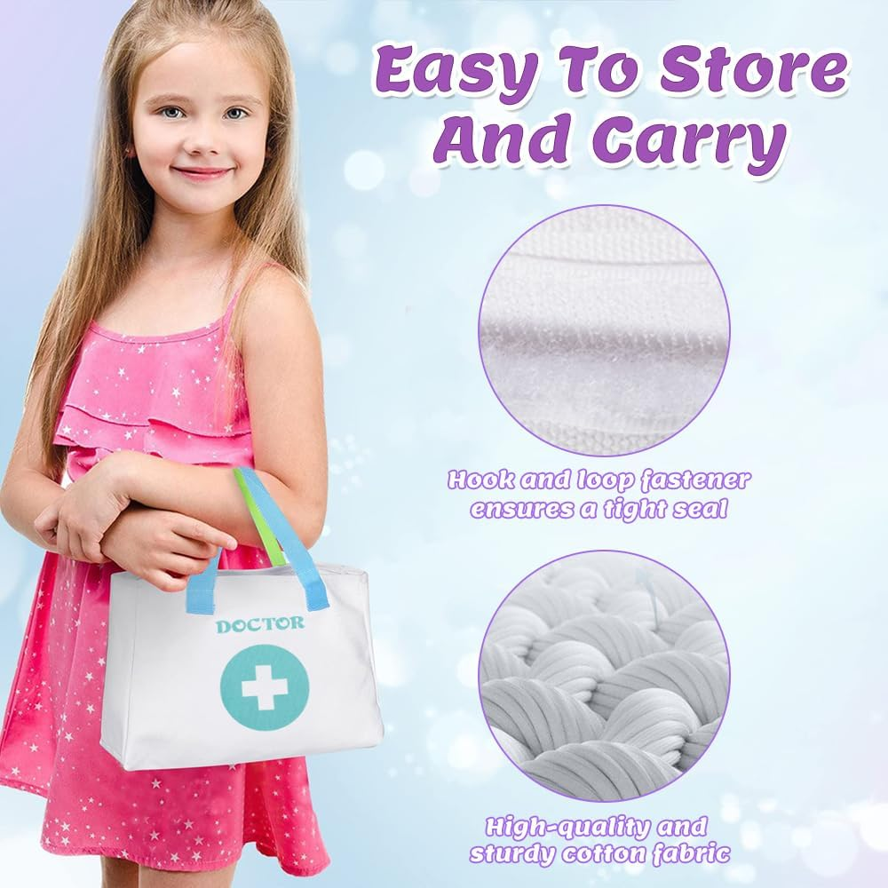 AUTOWT Doctor Kit for Toddlers, 28 Pieces Pretend Play Doctor Toy Set Educational Medical Kids Kit with Medical Storage Bag Electronic Stethoscope for Girls Boys Ages 3-5 Role Play image number 1