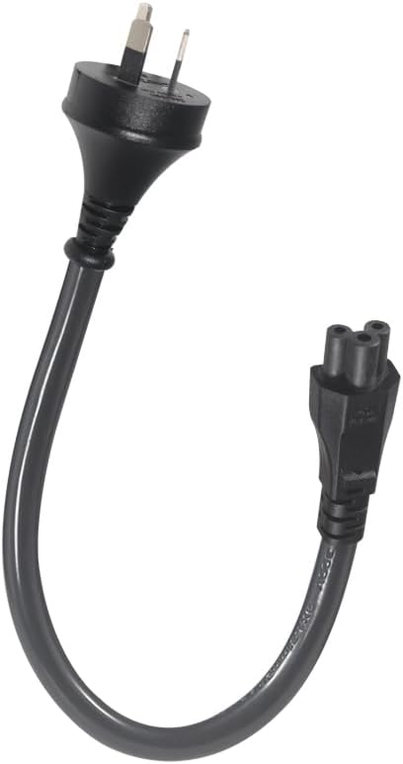 White 3-Pin IEC-C5 Power Cable 50Cm Replacement Clover Charging Cable 0.5 Meter Australia Clover Leaf Cord