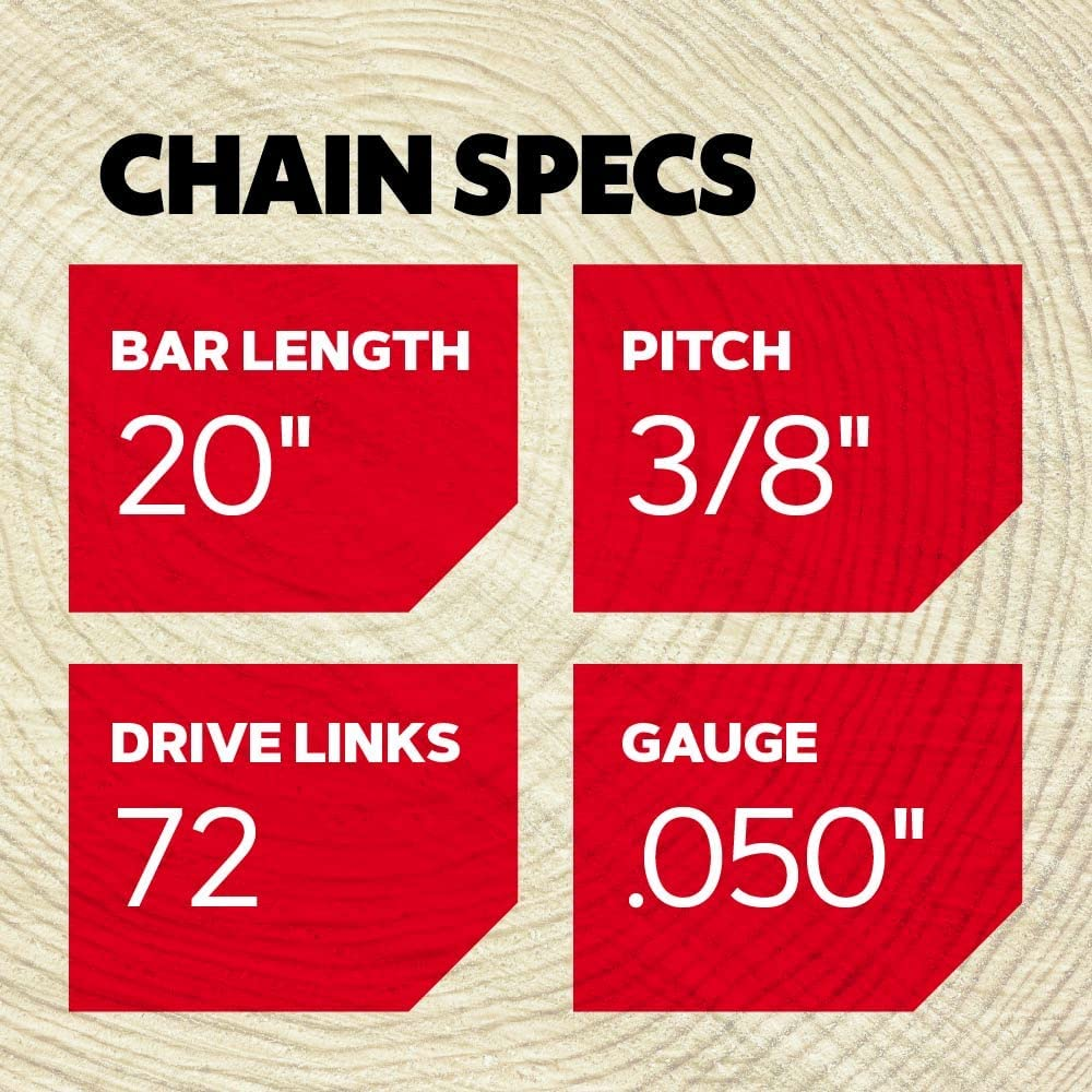 Oregon E72 Powercut Replacement Chainsaw Chain for 20-Inch Guide Bars, 72 Drive Links, Pitch: 3/8" Low Vibration, 050" Gauge image number 3