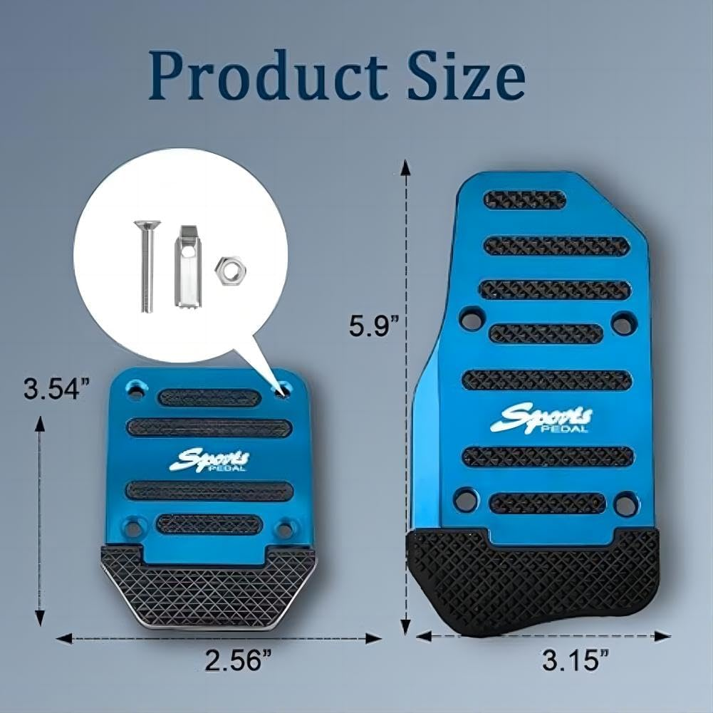 Anti-Rubbing Car Clutch Pedal Kits 3 PCS, Car Non-Slip Aluminum Alloy Pedal Pads, Manual/Automatic Gearbox Gas Pedal Brake Pedal Cover, Auto Universal Replacement Accessories