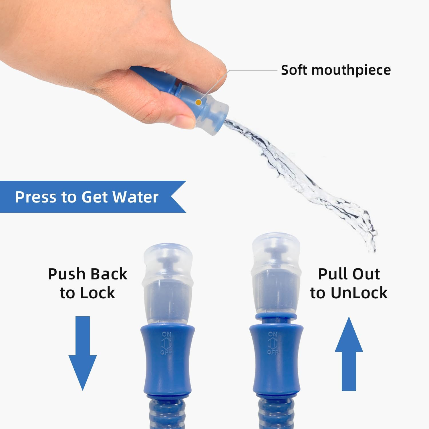 Hydration Bladder, Water Bladder 2L BPA Free for Hydration Backpack Replacement, Leak Proof Water Reservoir for Hiking Running Cycling Skiing Camping Outdoor Sports