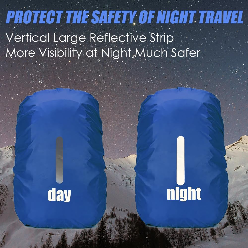 LICQIC Waterproof Rain Cover for Backpack, Reflective Rucksack Rain Cover for Outdoor, Hiking, Camping, Traveling, Cycling image number 2